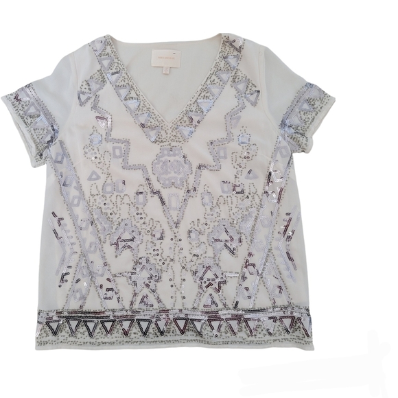 Skies Are Blue Tops - Skies are blue sequin beaded embellished Switftie Glam Party Bling Event top